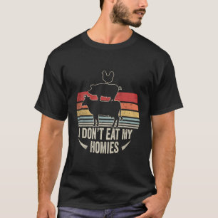 T-shirt Vegans Retro Végétarien Je Ne Mange Pas Mes Homies