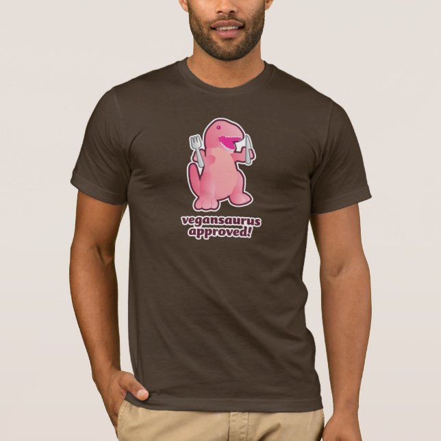 T-shirt vegansaurus approuvé ! logo (Devant)