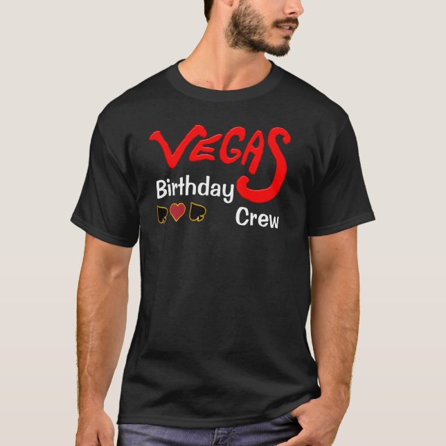 T-shirt Vegas Anniversaire Équipage personnalisable Groupe (Devant)