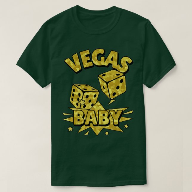 T-shirt VEGAS Baby Roll Le Dice Gold Funny Vegas Citations (Design devant)