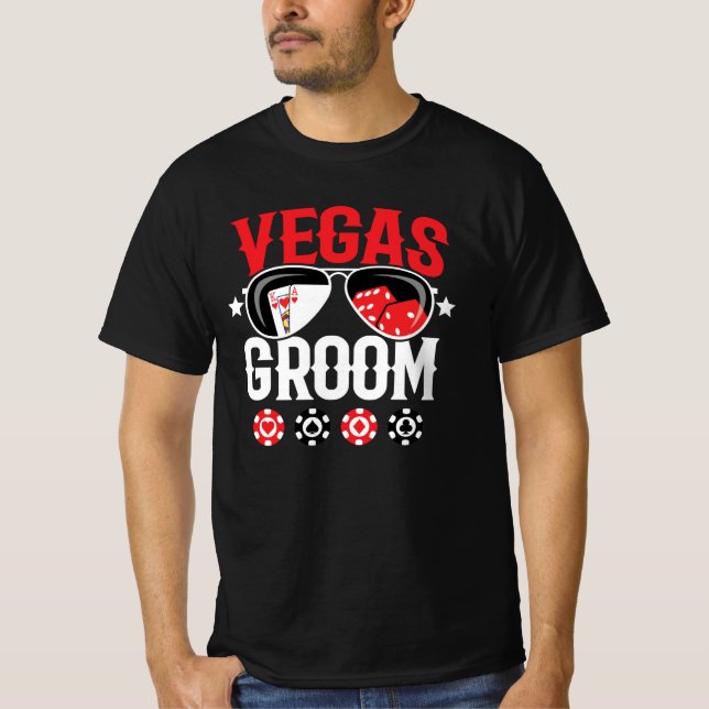 T-shirt Vegas Mariage - Groom - Vegas Bachelor Party Squad (Devant)
