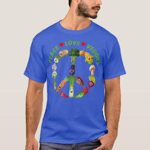T-shirt Vegetables Peace Sign Vegetarian Vegan Eating Fre