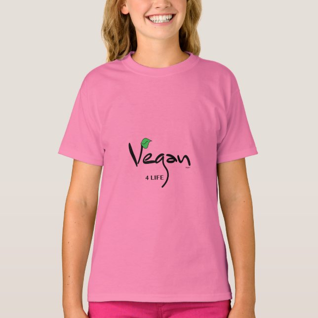 T-shirt Végétal 4 Vie à feuilles vertes rose (Devant)