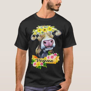 T-shirt Végétal Flower Cow Végétariens Amateurs Animaux C