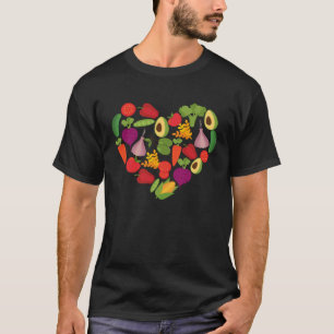 T-shirt Végétal Végétarien Cœur Végétalien Végétarien