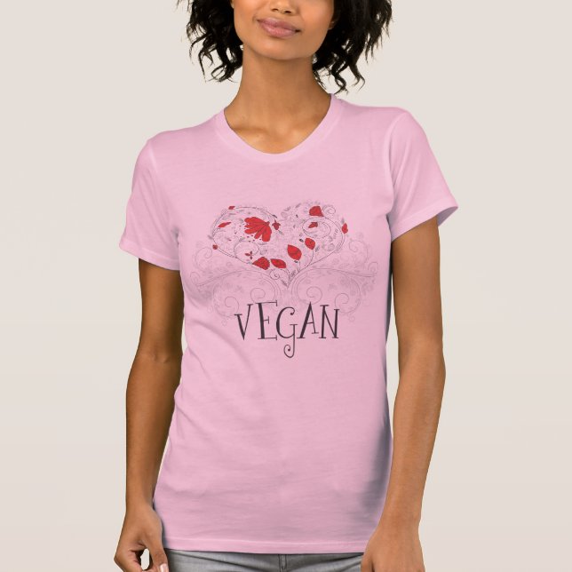 T-shirt Végétalien - coeur (Devant)