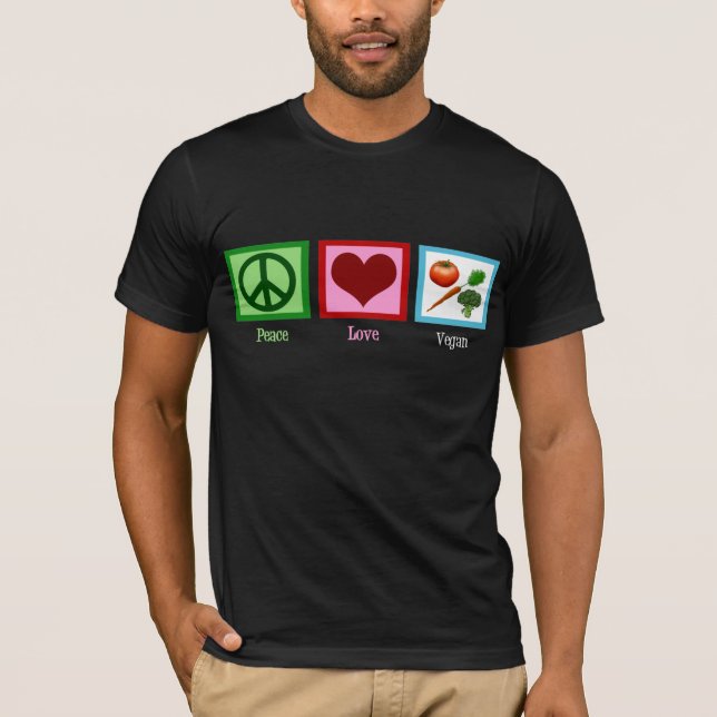 T-shirt Végétalien d'amour de paix (Devant)