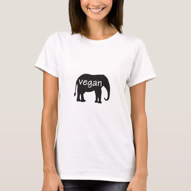 T-shirt Végétalien (dans une conception d'éléphant) (Devant)