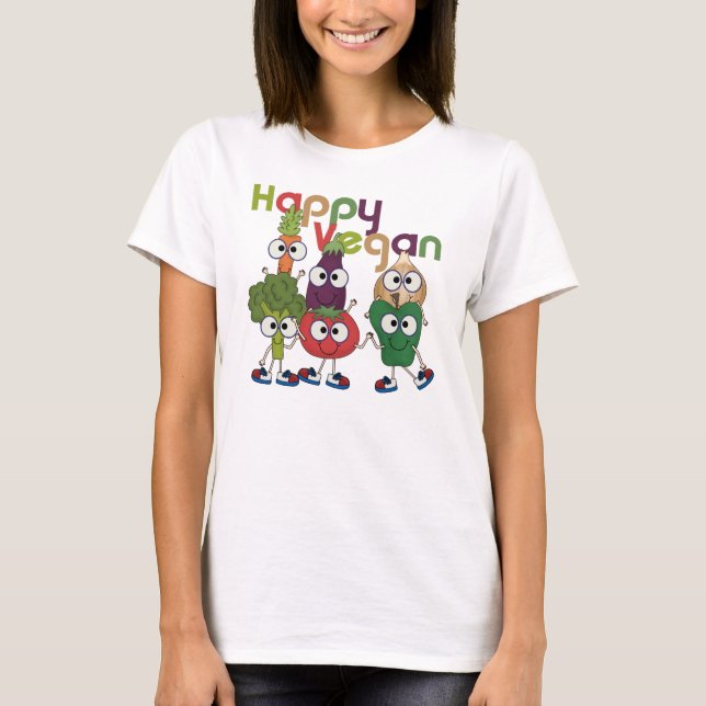 T-shirt Végétalien heureux (Devant)