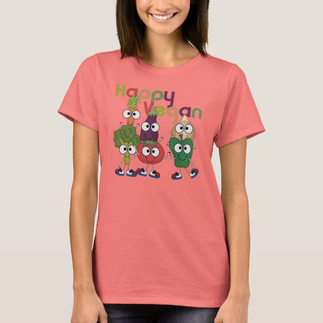 T-shirt Végétalien heureux (Devant)