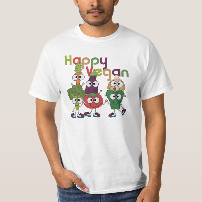 T-shirt Végétalien heureux (Devant)