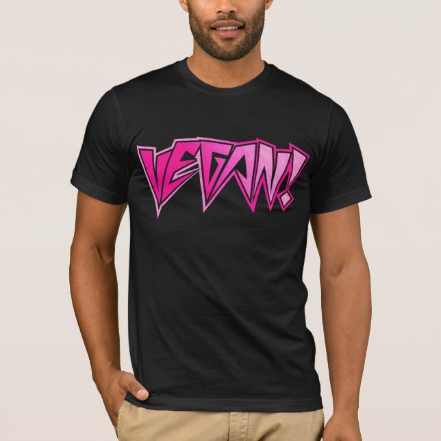 T-shirt Végétalien rose de balancier (Devant)