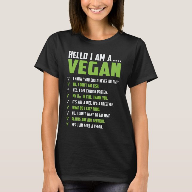 T-shirt Végétalien Végétalien  Dire  8 (Devant)