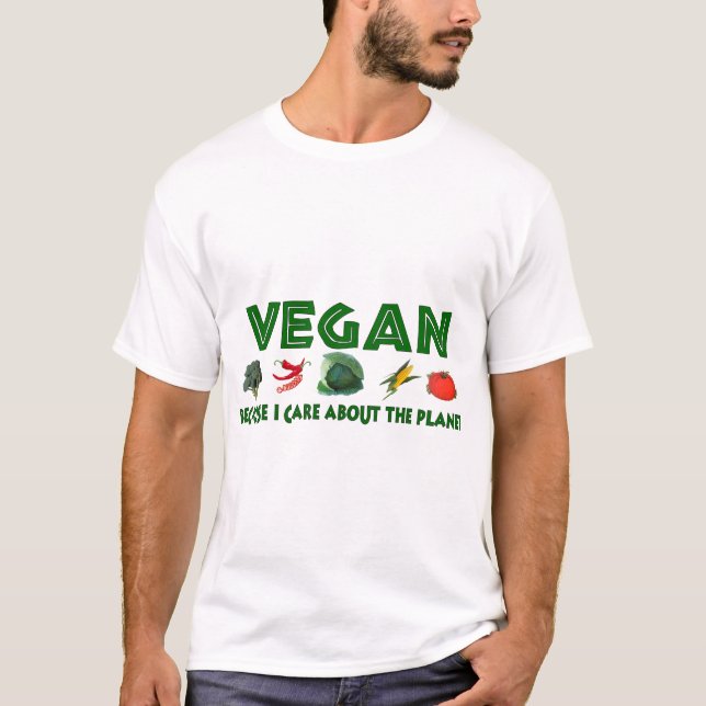 T-shirt Végétaliens pour la planète (Devant)