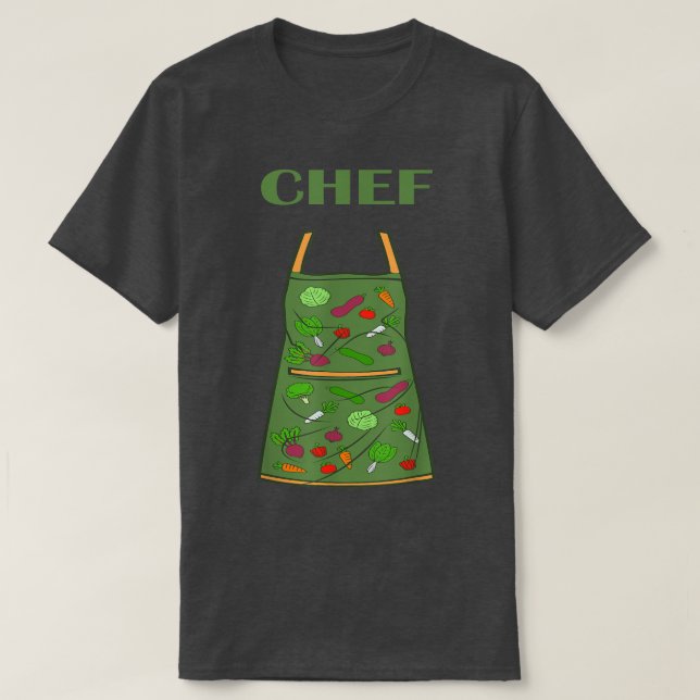 T-shirt Vegetarian Cuisinier Cuisinier Chefs Apron Chef (Design devant)