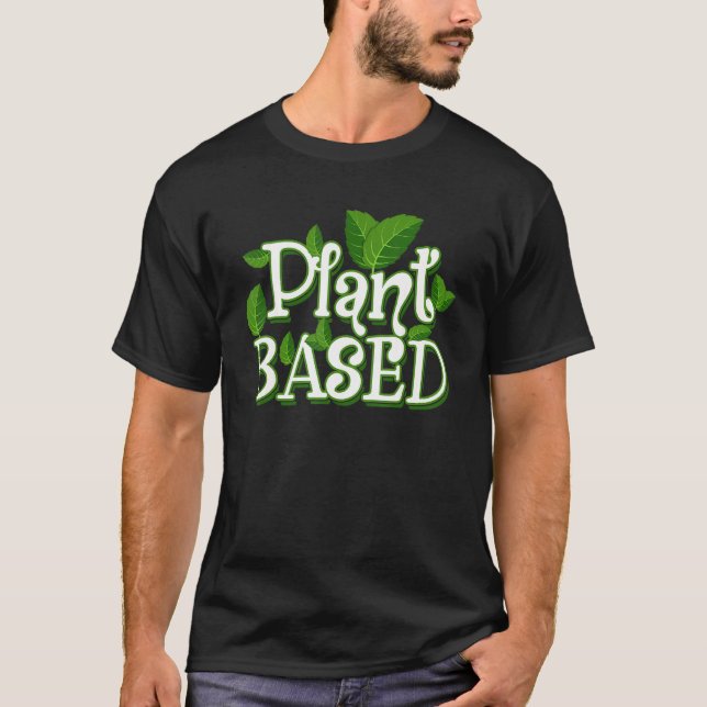 T-shirt Végétarien Basé Sur Le plante Et Manger Propre (Devant)