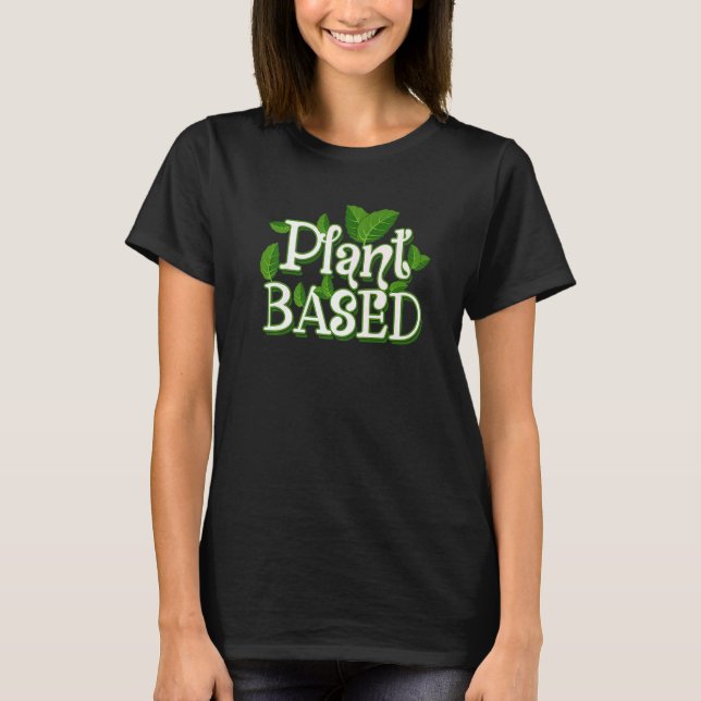 T-shirt Végétarien Basé Sur Le plante Et Manger Propre (Devant)