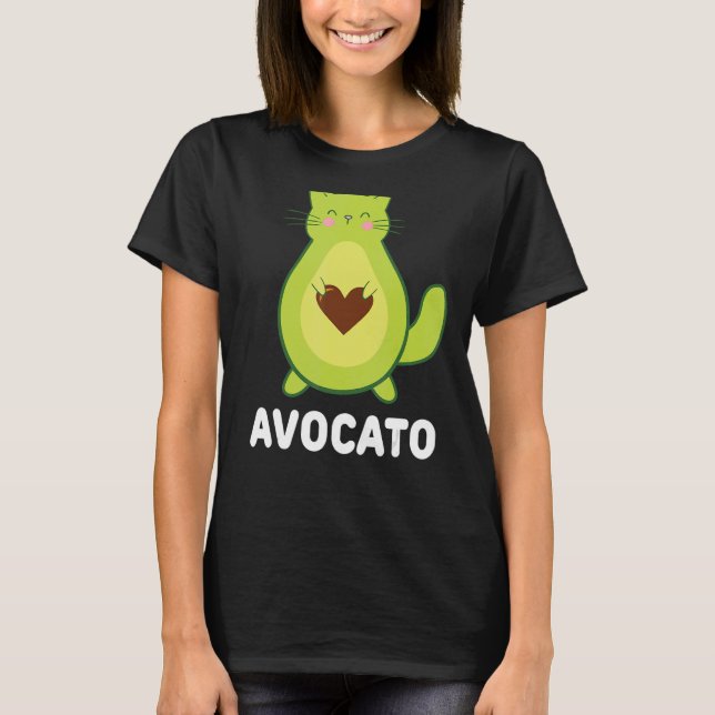 T-shirt Végétarien chat Avocado Avocat Avogato Avocato Cat (Devant)