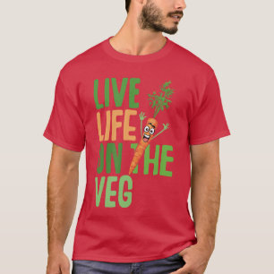 T-shirt Végétarien drôle vivant sur le graphique de carott