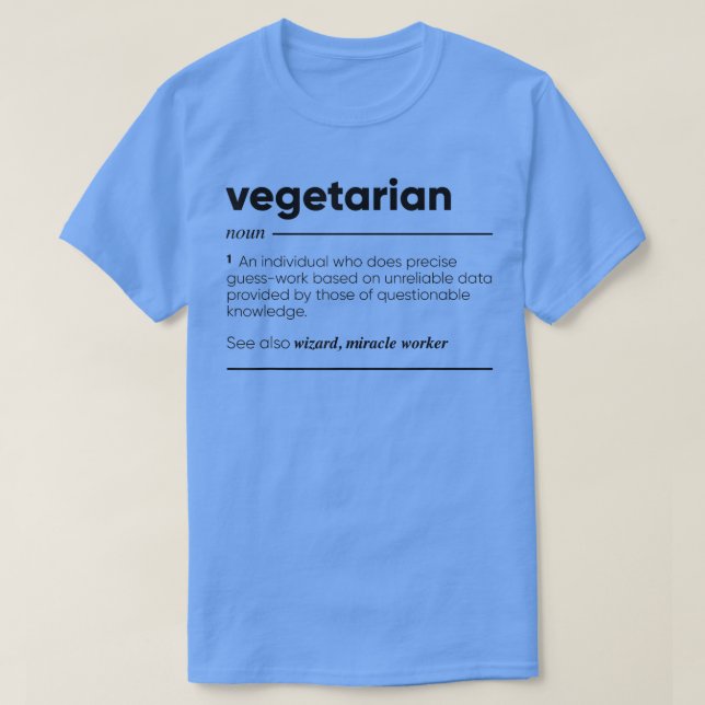 T-shirt Végétarien Funny Définition 1822 (Design devant)