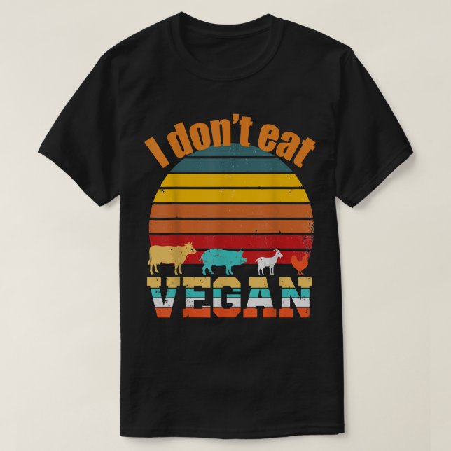 T-shirt Végétarien, je ne mange pas d'animaux pour végétal (Design devant)