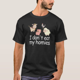 T-shirt Végétarien Je ne mange pas Mes Homies Drôle Vegan