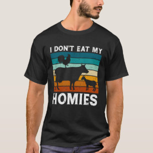 T-shirt Végétarien Je ne mange pas Mes Hommes Vegan Retro
