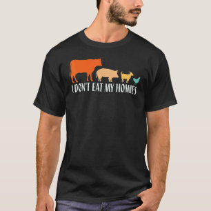 T-shirt Végétarien Je ne mange pas mes potes, drôle Vegan