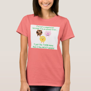 T-shirt Végétarien pas une chemise d'amoureux des animau