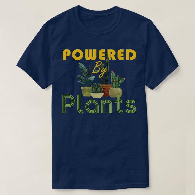 T-shirt végétarien Propulsé par végétalien plante (Design devant)