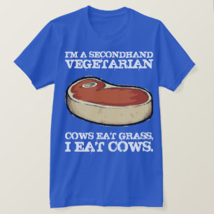 T-shirt Végétarien secondaire - Vaches Mangent De L'Herbe,