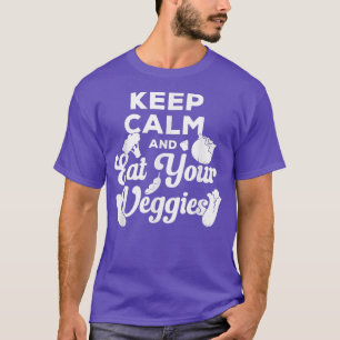 T-shirt Végétarien Style De Vie Gardez Le Calme Et Mangez