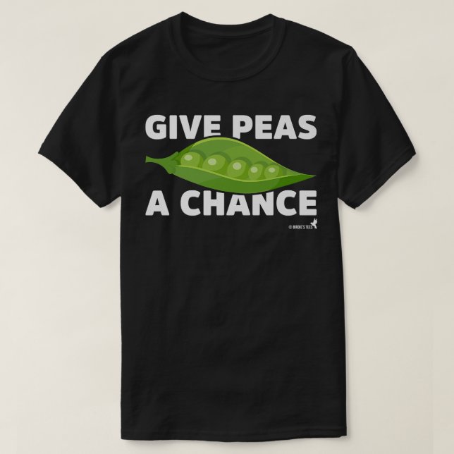 T-shirt Végétarien T Donnez une chance aux pois (Design devant)