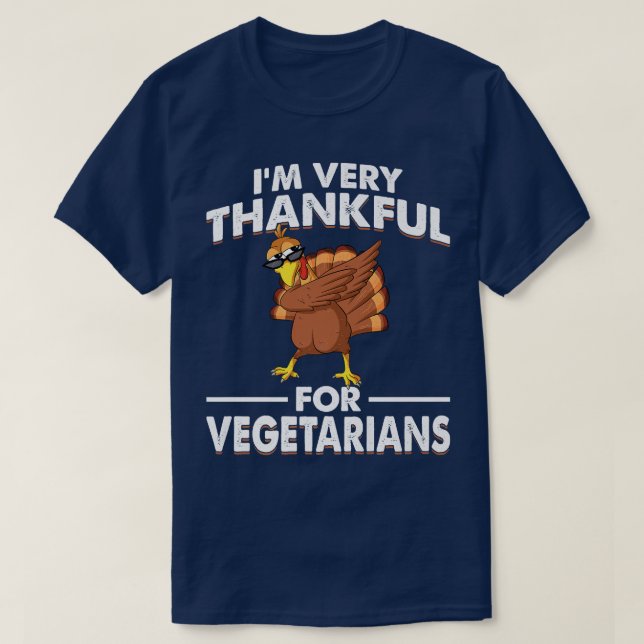 T-shirt Végétarien Thanksgiving Dabbing Dabbing Turquie Ve (Design devant)