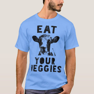 T-shirt Végétarien Vache Mangez vos Légumes pour les droit