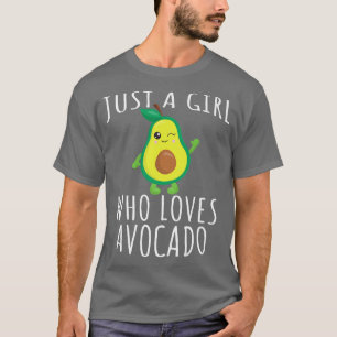 T-shirt Végétarien Vegan Avocado Juste Une Fille Qui Aime