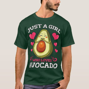 T-shirt Végétarien Vegan Avocado Juste Une Fille Qui Aime