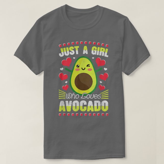 T-shirt Végétarien Vegan Avocado Juste Une Fille Qui Aime  (Design devant)