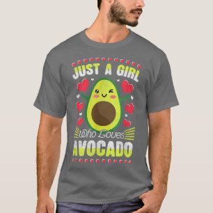 T-shirt Végétarien Vegan Avocado Juste Une Fille Qui Aime 