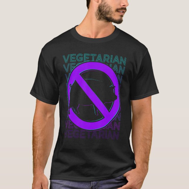 T-shirt Végétarien Végétalien Végétalisme Rétro (Devant)
