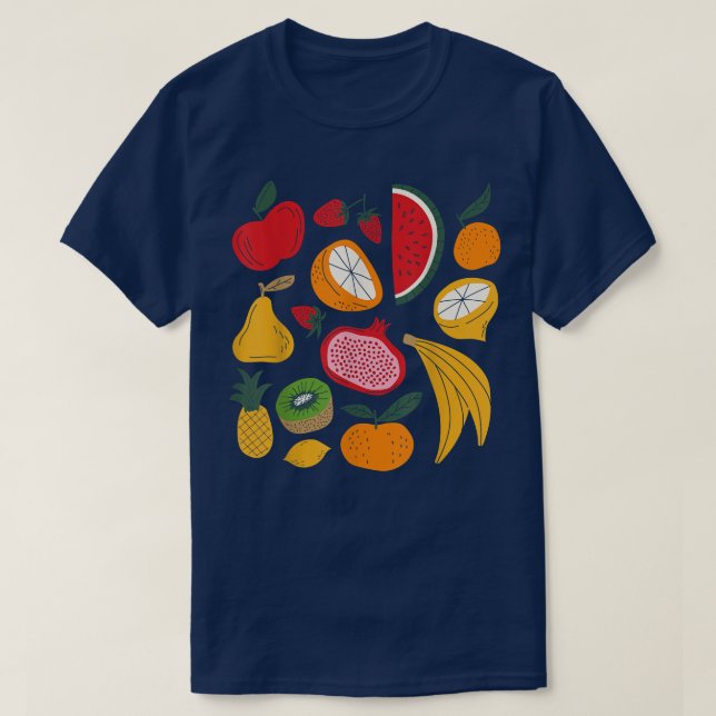 T-shirt Végétarien végétarien aux fruits tropicaux en sant (Design devant)