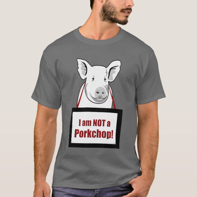 T-shirt Végétarien Végétarien Hog Pas Porkchop (Devant)