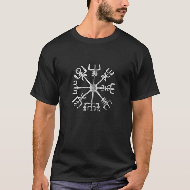 T-shirt Végétir Viking Compass Protection Symbole Cel (Devant)