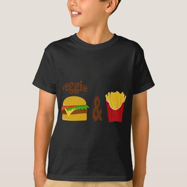 T-shirt Veggie Burger et Fries (Devant)