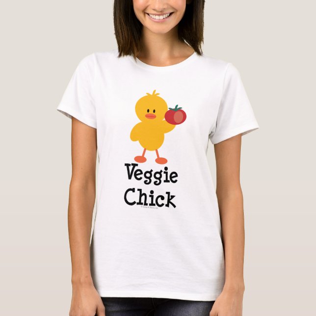 T-shirt Veggie Chick Ringer (Devant)