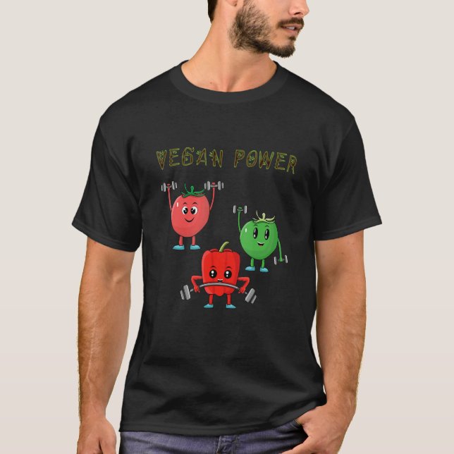 T-shirt Veggie Power Tomato Paprika Power Vegan Protein Ve (Devant)