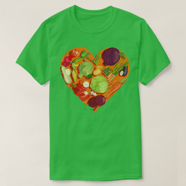 T-shirt Veggie Vegan Love Légumes (Design devant)