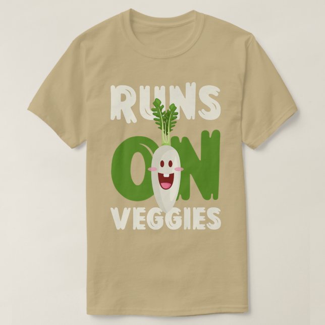 T-shirt Veggie Veggie Vegetarian Jogging Marathon (Design devant)