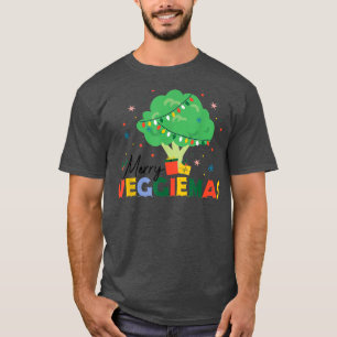 T-shirt Veggiemas Brocoli Arbre de Noël Monde Végétarien