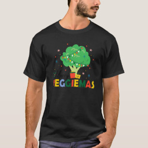 T-shirt Veggiemas Brocoli Arbre de Noël Monde Végétarien